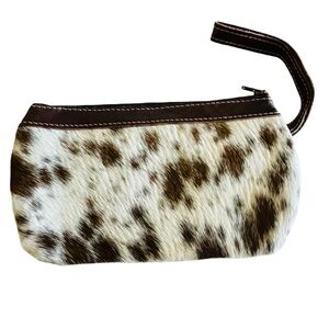 NWOT Hand Crafted Animal Fur And Leather Wristlet